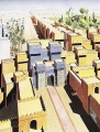 089 schema ricostruttivo della porta di Ishtar e della via processionale nella città di Babilonia.jpg
